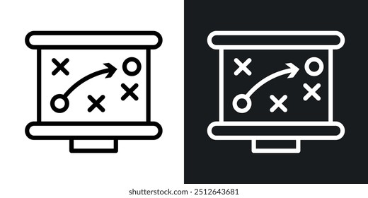 Strategical planning outlined icon vector collection.