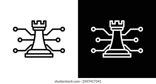 Strategical planning thin line vector icon set.
