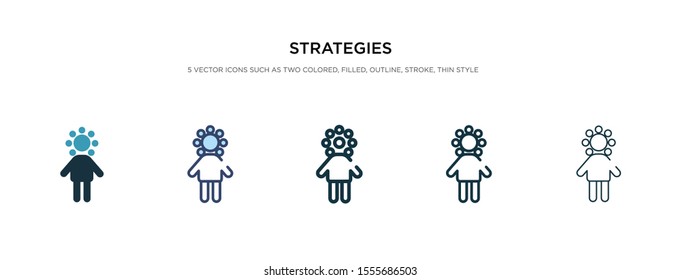 strategies icon in different style vector illustration. two colored and black strategies vector icons designed in filled, outline, line and stroke style can be used for web, mobile, ui