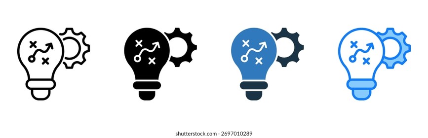 Icono de estrategias Ilustración vectorial de estilos múltiples