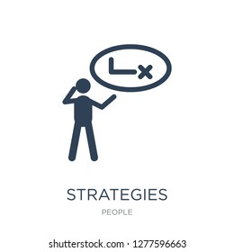 strategies icon vector on white background, strategies trendy filled icons from People collection, strategies vector illustration