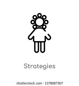 strategies vector line icon. Simple element illustration. strategies outline icon from people concept. Can be used for web and mobile