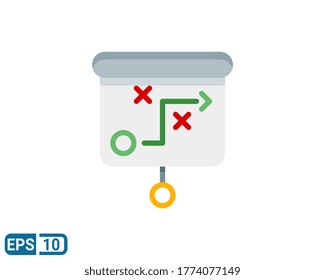 icono de acción de estrategia en estilo plano aislado en fondo blanco. EPS 10