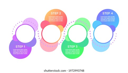 Strategy for advertisement vector infographic template. Colourful presentation design elements with text space. Data visualization with 4 steps. Process timeline chart. Workflow layout with copyspace