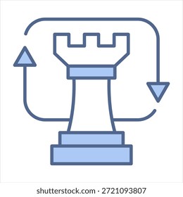 Strategy Agility Blue Icon Vector Illustration