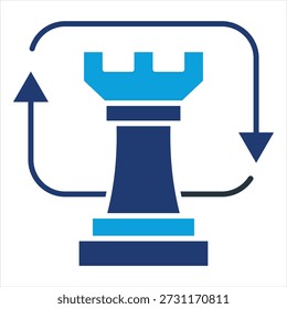Strategy Agility Flat Blue Icon Collection