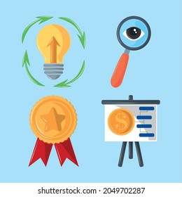 strategy and analysis icon set