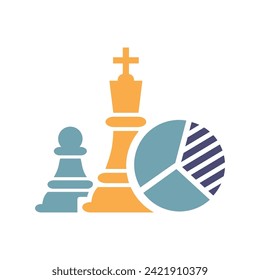 Strategy Analytics Flat Colorful Icon Isolate On White Background Vector Illustration | Seo Icons
