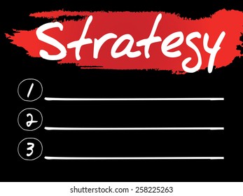 Strategy Blank List, vector concept background