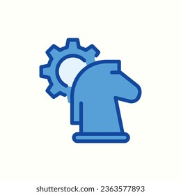Strategie-blaues Symbol, einzeln auf hellem Hintergrund, ideal für Website, Blog, Logo, Grafikdesign, soziale Medien, Benutzeroberfläche, mobile App