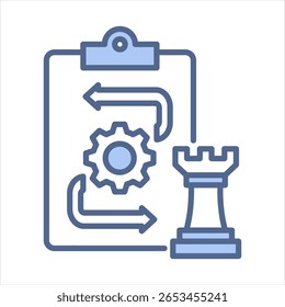 Strategy Blue Icon Vector Illustration