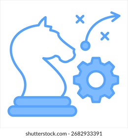 Strategy Blue Icon Vector Illustration