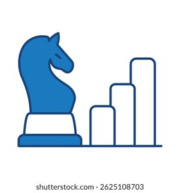 Strategy Blue Line Icon. Teamwork, Business, Planning, Strategy, Marketing, Leadership, Work Group, Meeting, Partnership Icons Editable Stroke Vector Illustration