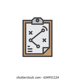 Strategy board filled outline icon, line vector sign, linear colorful pictogram. Symbol, logo illustration. Pixel perfect