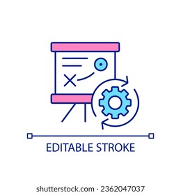 Strategy building process RGB color icon. Business development plan. Corporate success scenario. Isolated vector illustration. Simple filled line drawing. Editable stroke. Arial font used