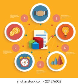 Strategy of business concept on yellow background,clean vector