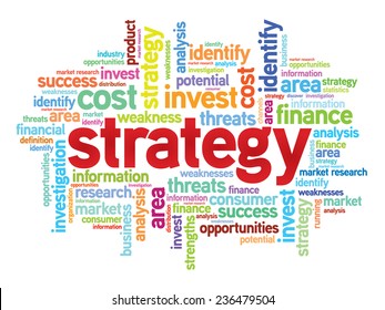 Strategy Business Concept Word Tag Cloud Stock Vector (Royalty Free ...