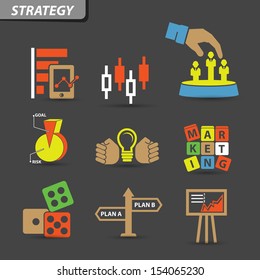 Strategy business and finance concept symbol,vector