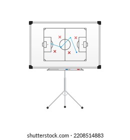 Strategy. Business and financial. Team sport. Game tactic chalkboard template.