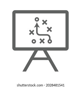 Strategy, business icon. Gray vector graphics.