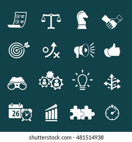 Strategy and Business Icon set. Editable vector icons for video, mobile apps, Web sites and print projects. EPS10 vector.