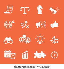 Strategy and Business Icon set. Editable vector icons for video, mobile apps, Web sites and print projects. EPS10 vector.