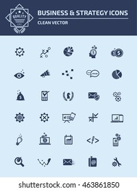 
Strategy and business icon set. vector