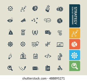 
Strategy and business icon set. vector