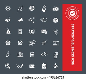 
Strategy and business icon set. vector