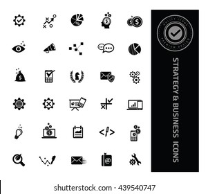 Strategy and business icon set,vector