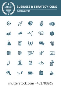 Strategy and business icon set,vector
