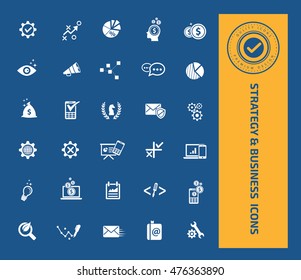 
Strategy and business icon set,vector