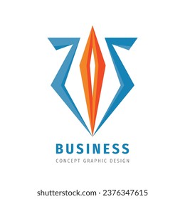 Strategy business logo template creative illustration. Corporation development success progress brand sign. Corporate identity. Vector illustration.