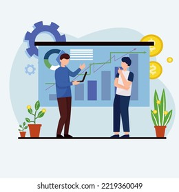 Strategy Business More Efficient Flat Design Illustration