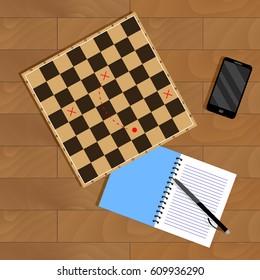 Strategy and business tactic. Planning business and solution tactic. Vector illustration