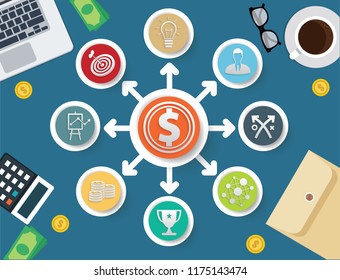 Strategy and business vector info graphic