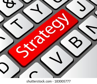 Strategy button concept, computer keyboard with word strategy