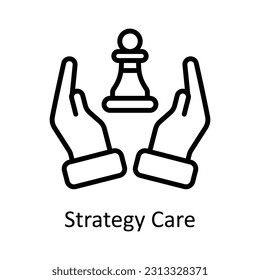 Strategy Care Vector    outline  Icon Design illustration. Digital Marketing  Symbol on White background EPS 10 File