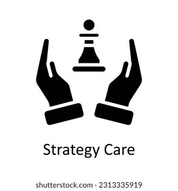 Strategy Care Vector    Solid  Icon Design illustration. Digital Marketing  Symbol on White background EPS 10 File