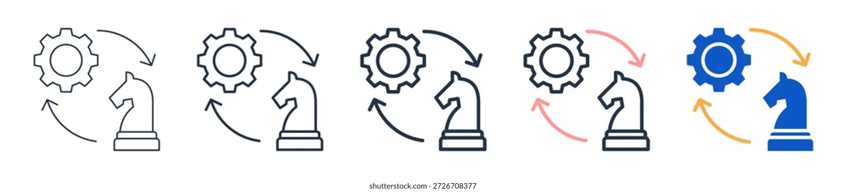 Strategy Change different style icons set vector illustration.