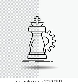 strategy, chess, horse, knight, success Line Icon on Transparent Background. Black Icon Vector Illustration