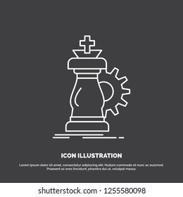 strategy, chess, horse, knight, success Icon. Line vector symbol for UI and UX, website or mobile application
