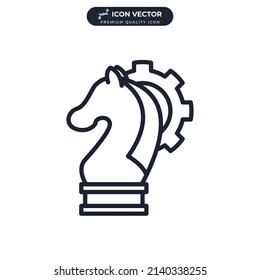 strategy chess icon symbol template for graphic and web design collection logo vector illustration