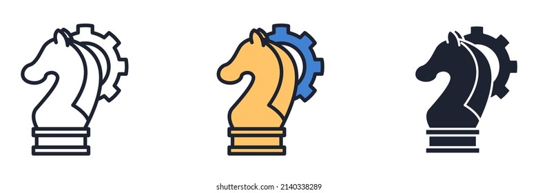 strategy chess icon symbol template for graphic and web design collection logo vector illustration