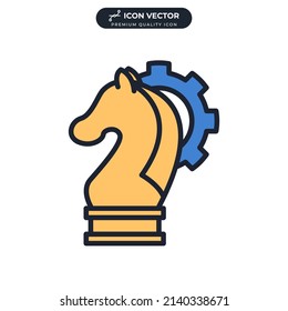 plantilla de símbolo de icono de ajedrez de estrategia para colección de diseño gráfico y web ilustración vectorial