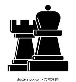strategy - chess icon, vector illustration, black sign on isolated background