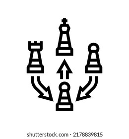 strategy chess line icon vector. strategy chess sign. isolated contour symbol black illustration