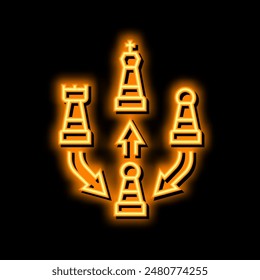 strategy chess neon light sign vector. strategy chess illustration