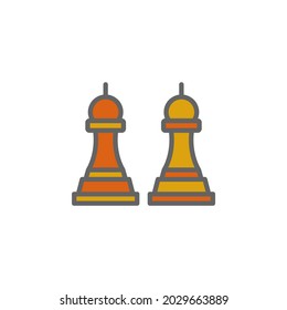 Strategy chess outline colored icon. Elements of Business illustration line colored icon. Signs and symbols can be used for web, logo, mobile app, UI, UX