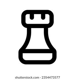 strategy, chess, rook, board game, chess piece line icon